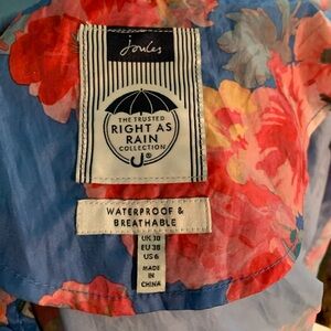 Joules packable long raincoat, size 6